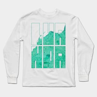 Luanda, Angola City Map Typography - Watercolor Long Sleeve T-Shirt